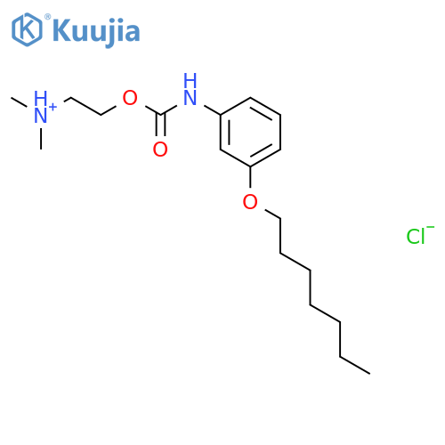 2-({[3-(heptyloxy)phenyl]carbamoyl}oxy)-N,N-dimethylethanaminium chloride structure