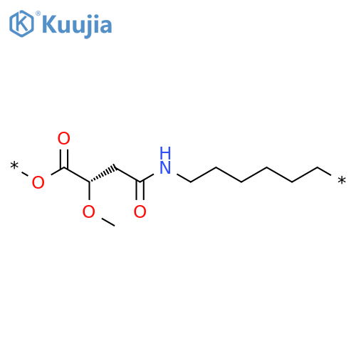 Poly[oxy[(2S)-2-methoxy-1,4-dioxo-1,4-butanediyl]imino-1,6-hexanediyl] structure
