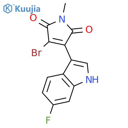 1H-PYRROLE-2,5-DIONE, 3-BROMO-4-(6-FLUORO-1H-INDOL-3-YL)-1-METHYL- structure