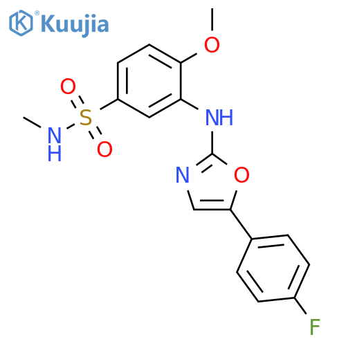 BENZENESULFONAMIDE, 3-[[5-(4-FLUOROPHENYL)-2-OXAZOLYL]AMINO]-4-METHOXY-N-METHYL- structure