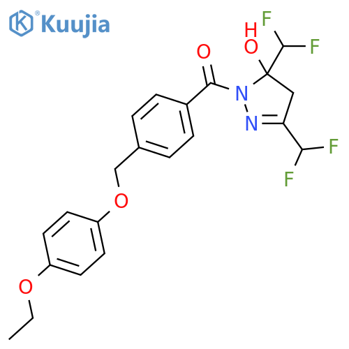<br>3,5-bis(difluoromethyl)-1-{4-[(4-ethoxyphenoxy)methyl]benzoyl}-4,5-dihydro- 1H-pyrazol-5-ol structure