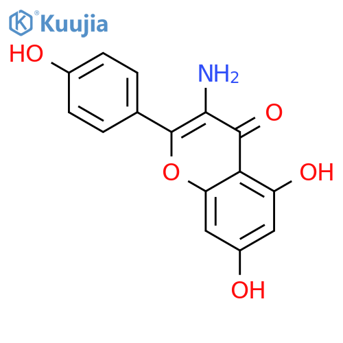 4H-1-Benzopyran-4-one, 3-amino-5,7-dihydroxy-2-(4-hydroxyphenyl)- structure