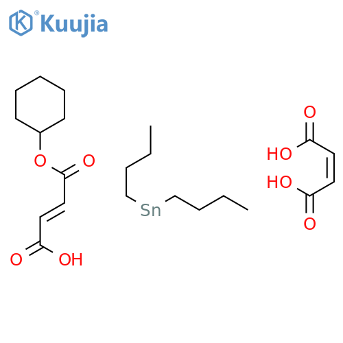 dicyclohexyl (Z,Z,Z)-6,6,13,13-tetrabutyl-4,8,11,15-tetraoxo-5,7,12,14-tetraoxa-6,13-distannoctadeca-2,9,16-trienedioate structure