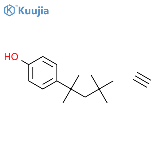 4-(1,1,3,3-tetramethylbutyl)phenol - ethyne (1:1) structure