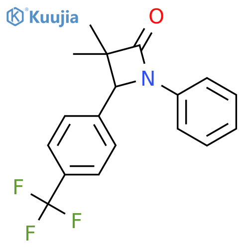 2-Azetidinone, 3,3-dimethyl-1-phenyl-4-[4-(trifluoromethyl)phenyl]- structure