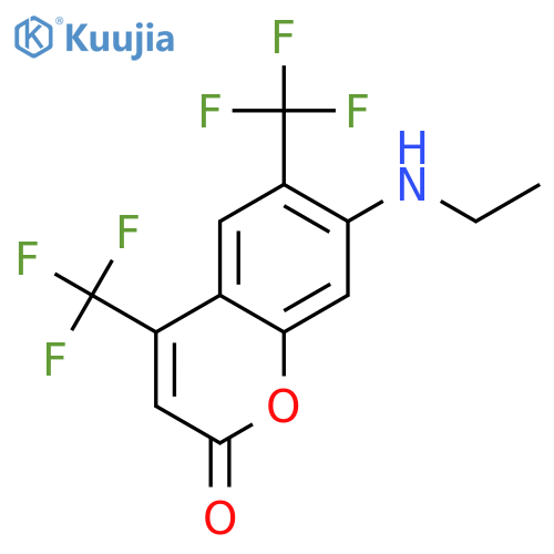 2H-1-BENZOPYRAN-2-ONE, 7-(ETHYLAMINO)-4,6-BIS(TRIFLUOROMETHYL)- structure