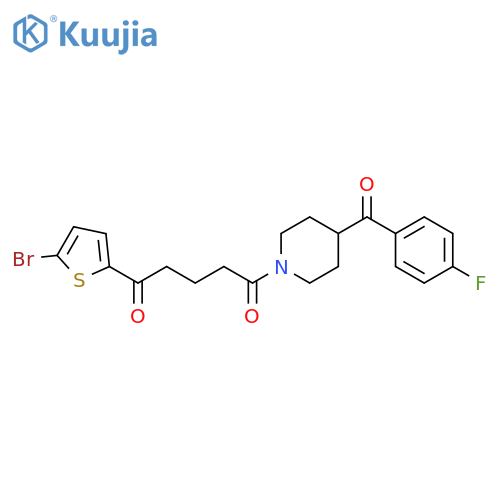Piperidine,1-[5-(5-bromo-2-thienyl)-1,5-dioxopentyl]-4-(4-fluorobenzoyl)- structure