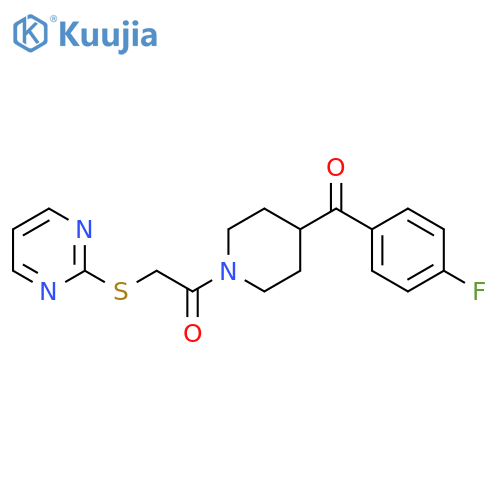 Piperidine, 4-(4-fluorobenzoyl)-1-[(2-pyrimidinylthio)acetyl]- structure