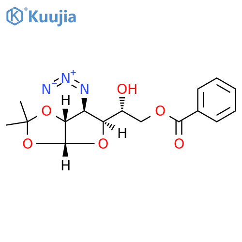 3-azido-3-deoxy-1,2-O-isopropylidene-6-O-benzoyl-α-D-glucofuranose structure