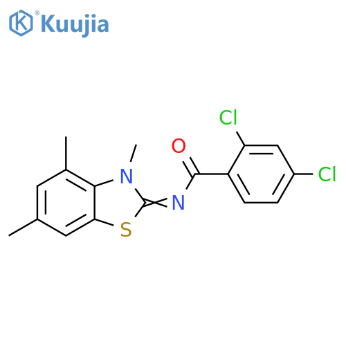 2,4-dichloro-N-(2E)-3,4,6-trimethyl-2,3-dihydro-1,3-benzothiazol-2-ylidenebenzamide structure