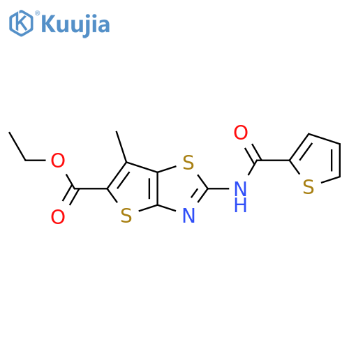 ethyl 6-methyl-2-(thiophene-2-amido)thieno2,3-d1,3thiazole-5-carboxylate structure