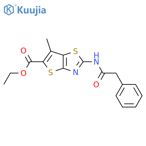 ethyl 6-methyl-2-(2-phenylacetamido)thieno2,3-d1,3thiazole-5-carboxylate structure