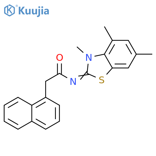 2-(naphthalen-1-yl)-N-(2E)-3,4,6-trimethyl-2,3-dihydro-1,3-benzothiazol-2-ylideneacetamide structure