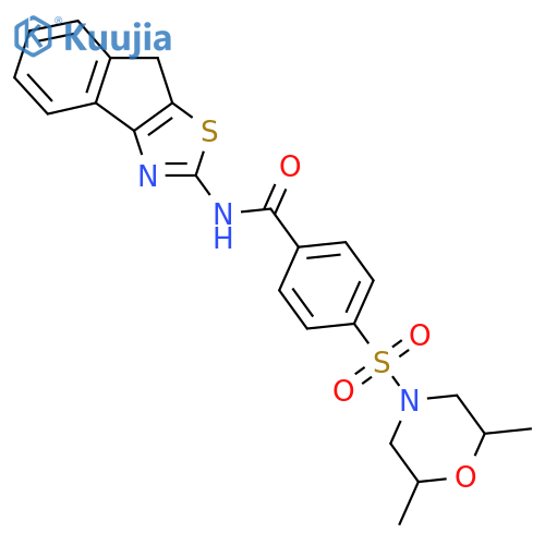 4-(2,6-dimethylmorpholin-4-yl)sulfonyl-N-{8H-indeno1,2-d1,3thiazol-2-yl}benzamide structure
