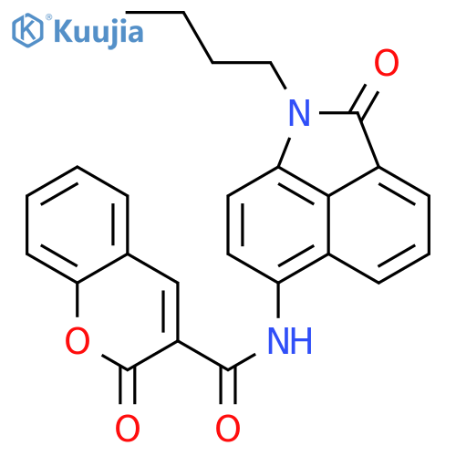 N-{2-butyl-3-oxo-2-azatricyclo6.3.1.0^{4,12}dodeca-1(11),4,6,8(12),9-pentaen-9-yl}-2-oxo-2H-chromene-3-carboxamide structure