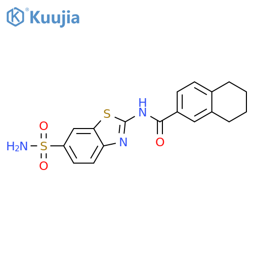 N-(6-sulfamoyl-1,3-benzothiazol-2-yl)-5,6,7,8-tetrahydronaphthalene-2-carboxamide structure