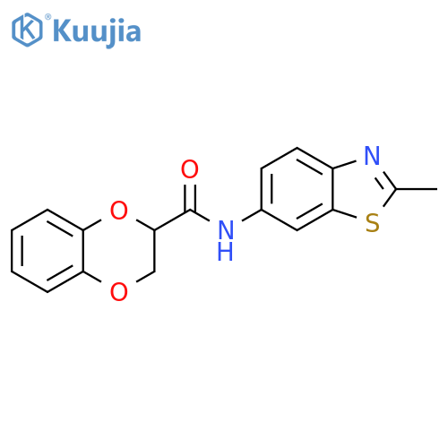 N-(2-methyl-1,3-benzothiazol-6-yl)-2,3-dihydro-1,4-benzodioxine-2-carboxamide structure