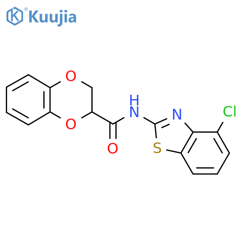 N-(4-chloro-1,3-benzothiazol-2-yl)-2,3-dihydro-1,4-benzodioxine-2-carboxamide structure