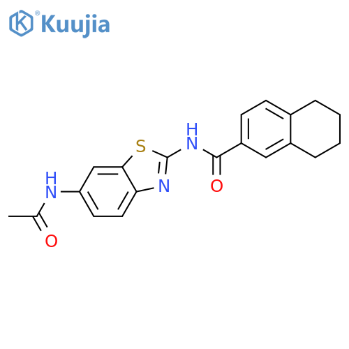 N-(6-acetamido-1,3-benzothiazol-2-yl)-5,6,7,8-tetrahydronaphthalene-2-carboxamide structure