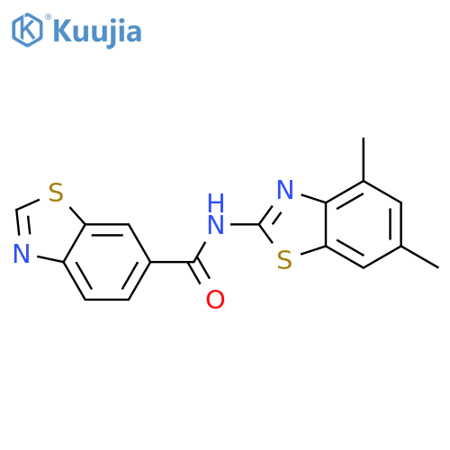 N-(4,6-dimethyl-1,3-benzothiazol-2-yl)-1,3-benzothiazole-6-carboxamide structure