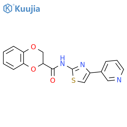 N-4-(pyridin-3-yl)-1,3-thiazol-2-yl-2,3-dihydro-1,4-benzodioxine-2-carboxamide structure