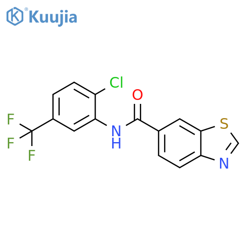 N-2-chloro-5-(trifluoromethyl)phenyl-1,3-benzothiazole-6-carboxamide structure