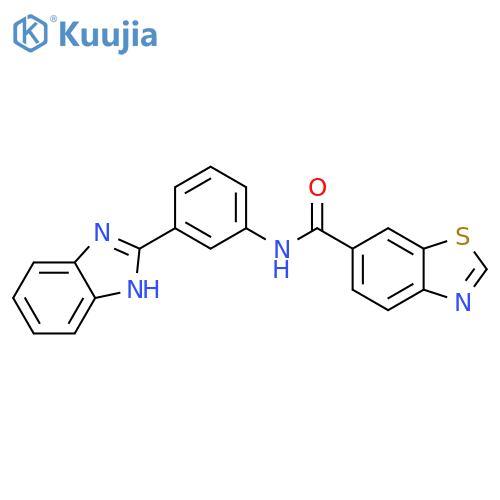 N-3-(1H-1,3-benzodiazol-2-yl)phenyl-1,3-benzothiazole-6-carboxamide structure