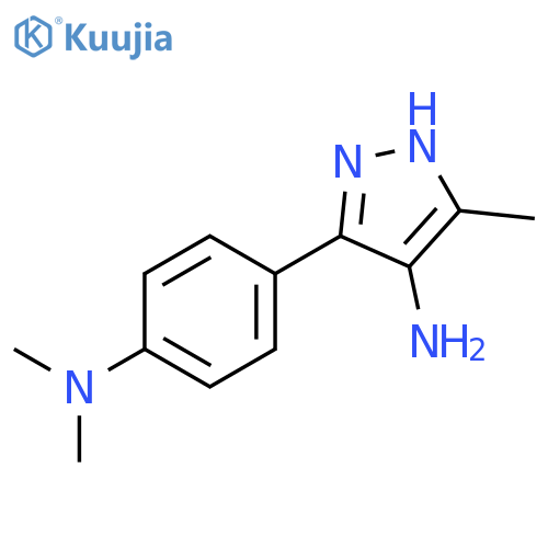 1H-PYRAZOL-4-AMINE, 3-[4-(DIMETHYLAMINO)PHENYL]-5-METHYL- structure