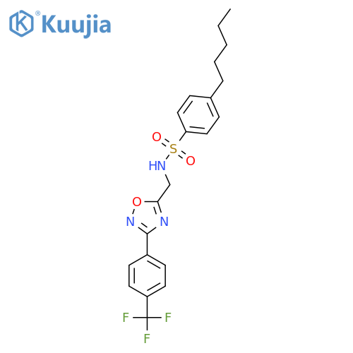 4-Pentyl-N-[[3-[4-(trifluoromethyl)phenyl]-1,2,4-oxadiazol-5-yl]methyl]benzenesulfonamide structure