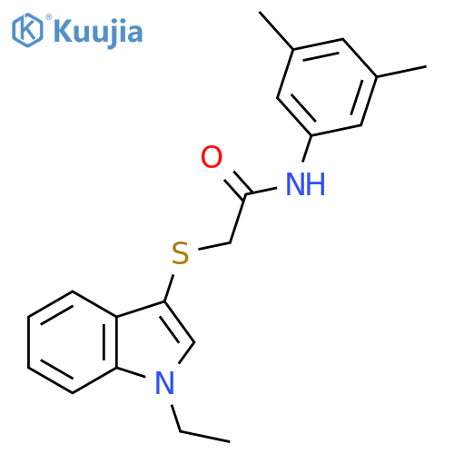 N-(3,5-dimethylphenyl)-2-(1-ethyl-1H-indol-3-yl)sulfanylacetamide structure