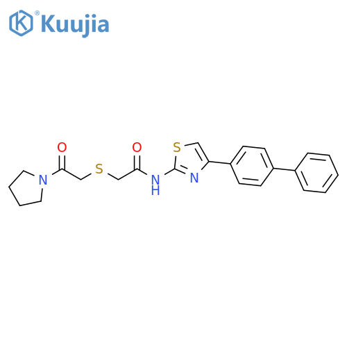 N-(4-{1,1'-biphenyl-4-yl}-1,3-thiazol-2-yl)-2-{2-oxo-2-(pyrrolidin-1-yl)ethylsulfanyl}acetamide structure
