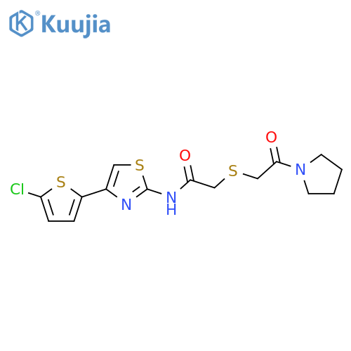 N-4-(5-chlorothiophen-2-yl)-1,3-thiazol-2-yl-2-{2-oxo-2-(pyrrolidin-1-yl)ethylsulfanyl}acetamide structure