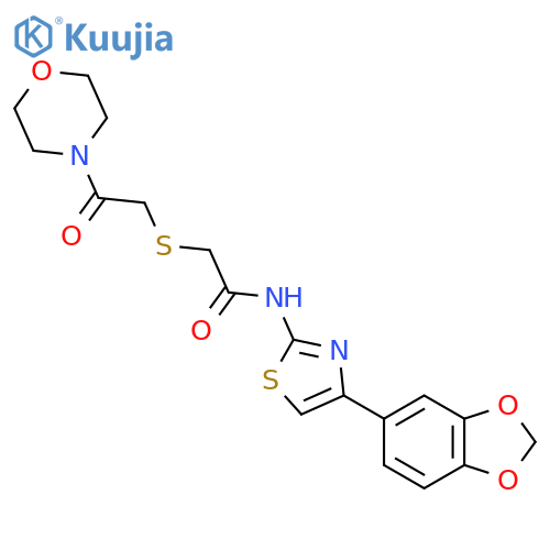N-4-(2H-1,3-benzodioxol-5-yl)-1,3-thiazol-2-yl-2-{2-(morpholin-4-yl)-2-oxoethylsulfanyl}acetamide structure