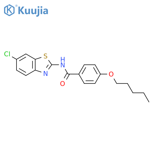 N-(6-chloro-1,3-benzothiazol-2-yl)-4-(pentyloxy)benzamide structure