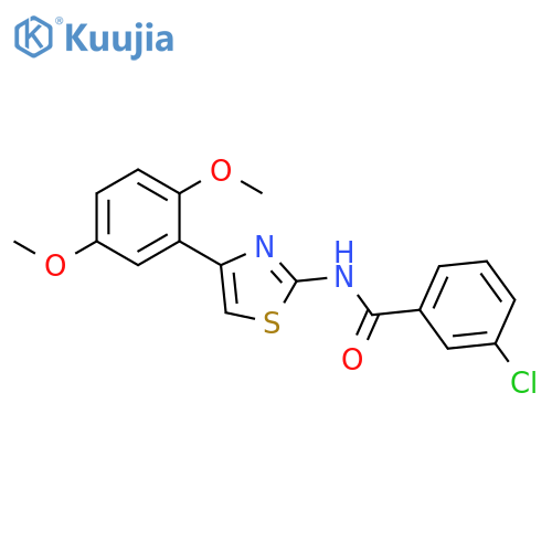 3-chloro-N-[4-(2,5-dimethoxyphenyl)-1,3-thiazol-2-yl]benzamide structure