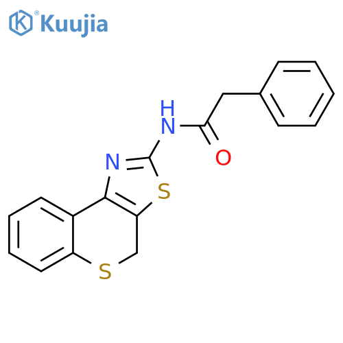 2-phenyl-N-{4H-thiochromeno4,3-d1,3thiazol-2-yl}acetamide structure
