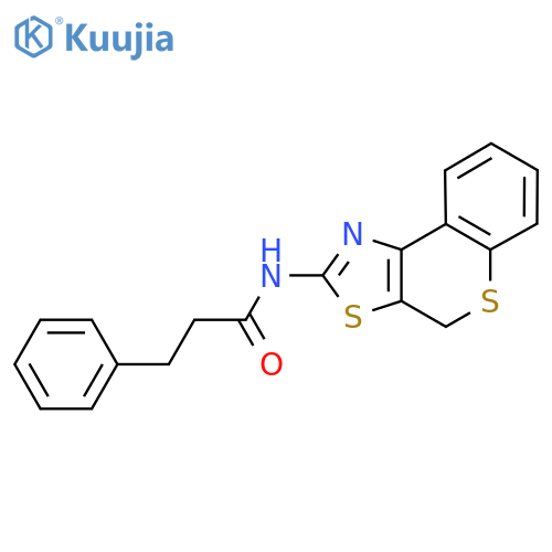 3-phenyl-N-{4H-thiochromeno4,3-d1,3thiazol-2-yl}propanamide structure