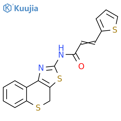 (2E)-N-{4H-thiochromeno4,3-d1,3thiazol-2-yl}-3-(thiophen-2-yl)prop-2-enamide structure