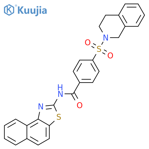 N-{naphtho1,2-d1,3thiazol-2-yl}-4-(1,2,3,4-tetrahydroisoquinoline-2-sulfonyl)benzamide structure