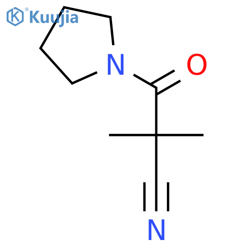 2,2-dimethyl-3-oxo-3-(pyrrolidin-1-yl)propanenitrile structure