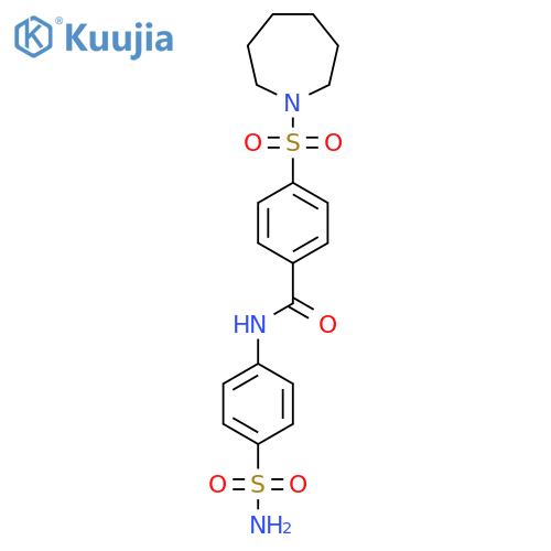 4-(azepane-1-sulfonyl)-N-(4-sulfamoylphenyl)benzamide structure