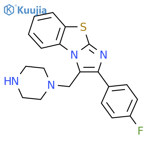 2-(4-Fluoro-phenyl)-3-piperazin-1-ylmethyl-benzo-[d]imidazo[2,1-b]thiazole structure