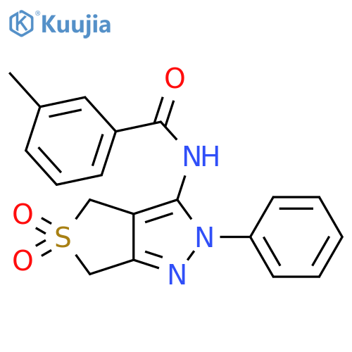 N-{5,5-dioxo-2-phenyl-2H,4H,6H-5lambda6-thieno3,4-cpyrazol-3-yl}-3-methylbenzamide structure