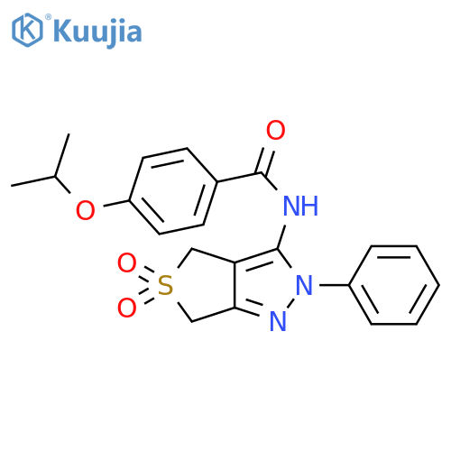 N-{5,5-dioxo-2-phenyl-2H,4H,6H-5lambda6-thieno3,4-cpyrazol-3-yl}-4-(propan-2-yloxy)benzamide structure