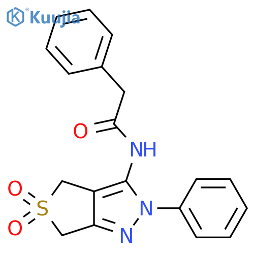 N-{5,5-dioxo-2-phenyl-2H,4H,6H-5lambda6-thieno[3,4-c]pyrazol-3-yl}-2-phenylacetamide structure