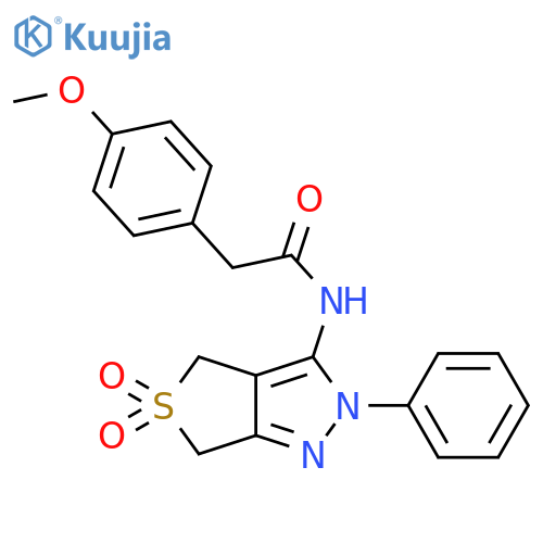 N-{5,5-dioxo-2-phenyl-2H,4H,6H-5lambda6-thieno3,4-cpyrazol-3-yl}-2-(4-methoxyphenyl)acetamide structure
