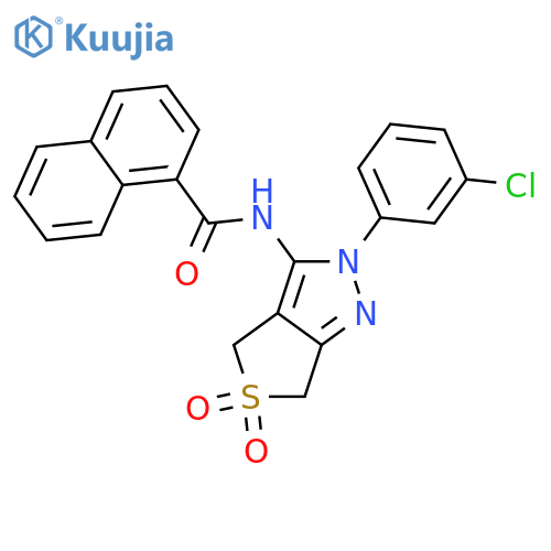 N-2-(3-chlorophenyl)-5,5-dioxo-2H,4H,6H-5lambda6-thieno3,4-cpyrazol-3-ylnaphthalene-1-carboxamide structure