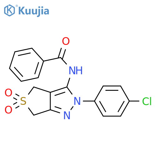 N-2-(4-chlorophenyl)-5,5-dioxo-2H,4H,6H-5lambda6-thieno3,4-cpyrazol-3-ylbenzamide structure