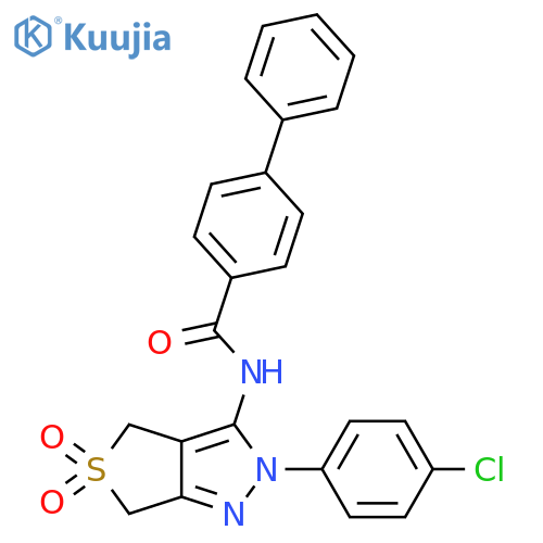 N-2-(4-chlorophenyl)-5,5-dioxo-2H,4H,6H-5lambda6-thieno3,4-cpyrazol-3-yl-1,1'-biphenyl-4-carboxamide structure
