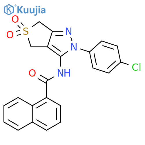 N-2-(4-chlorophenyl)-5,5-dioxo-2H,4H,6H-5lambda6-thieno3,4-cpyrazol-3-ylnaphthalene-1-carboxamide structure